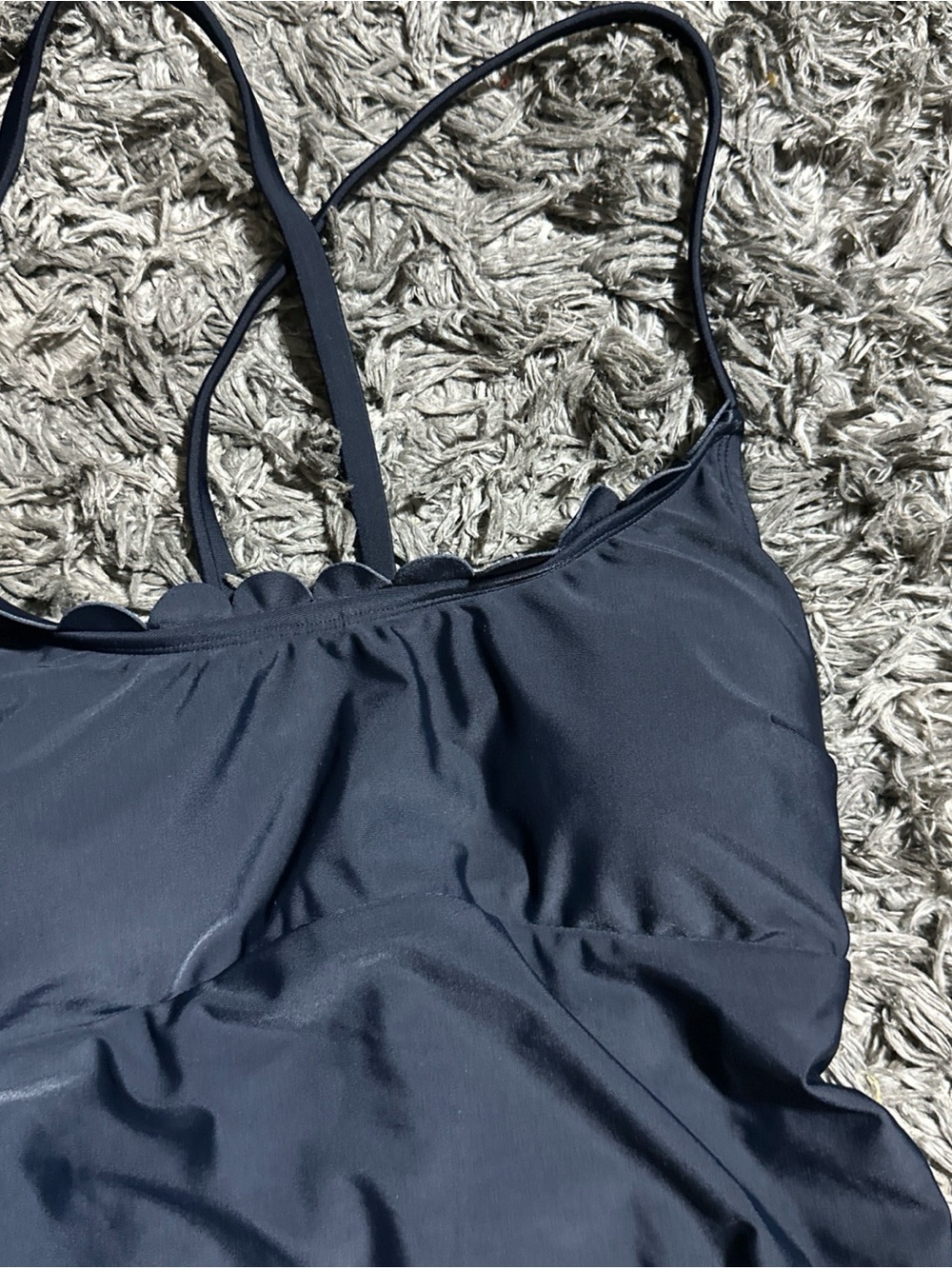 Cupshe Black Slim & Sculpt One-Piece Swimsuit - Solid Black, Medium<<<356>>>> - Picture 3 of 8